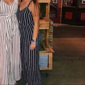 Navy Striped Jumpsuit
